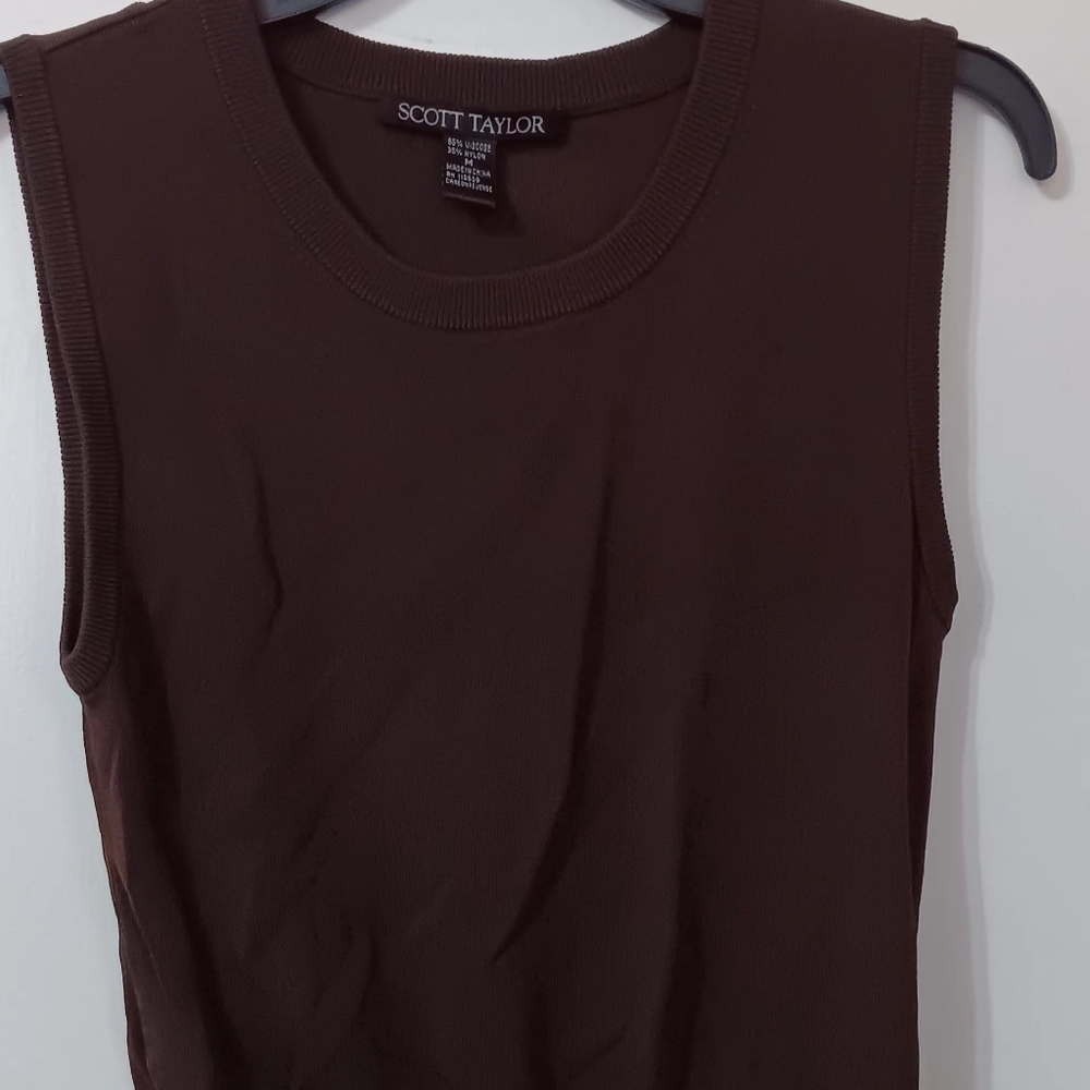 Women's Brown Sleeveless Top